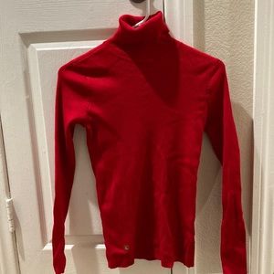 Ralph Lauren red ribbed turtleneck sweater